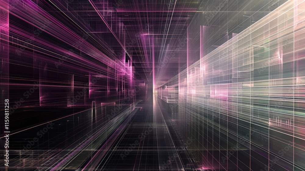 Aufkleber this abstract digital art piece showcases vibrant colors and intricate lines, creating a dynamic vis