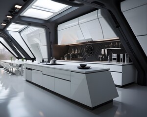 Modern Kitchen with Futuristic Architectural Design