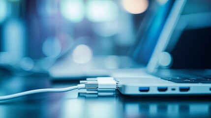 Stylish Multi-Port USB Hub in Action, Seamlessly Connecting Devices with Modern Design and Enhanced Functionality. A Close-up Look at the Heart of Modern Connectivity