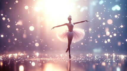 Ballerina in Spotlight Graceful Dance Performance