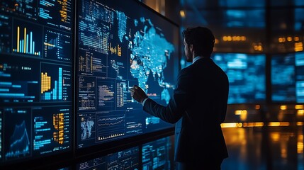 Organized Office with Professionals Discussing Business Data