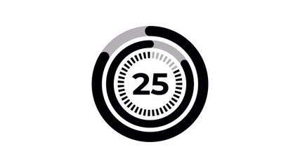 30 second countdown with circle animation, animated countdown 30 to 0. 4k video