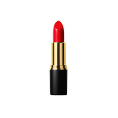 Sleek Red Lipstick in Elegant Black and Gold Tube