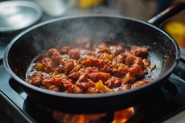 Pork sauce with stir fried chicken