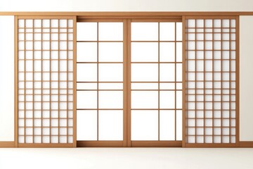 Shoji a classic Japanese door or divider featured against a white backdrop