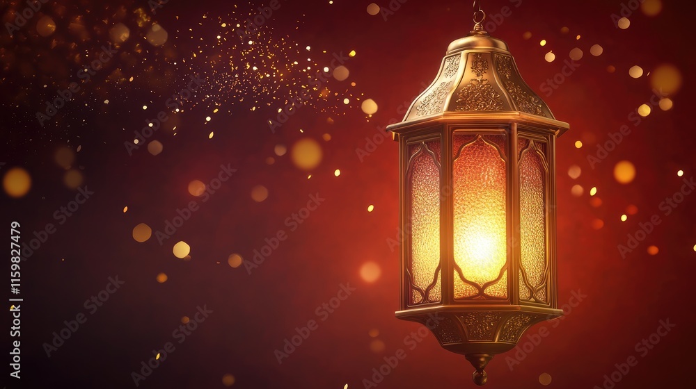 Aufkleber elegant lantern with soft glow and sparkling background effects