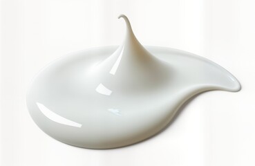 White cream cosmetic product smudge. Isolated liquid texture with smooth flowing shape. Creamy cosmetic sample. Perfect for beauty products. Elegant lotion facial mask product. Modern cosmetic studio