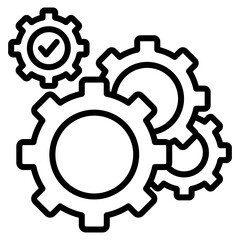 Gear Mechanism Icon Element For Design