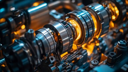 Fototapeta premium Advanced industrial machinery with precision engineering and cutting-edge technology for efficient manufacturing and mechanical innovation in modern industry.