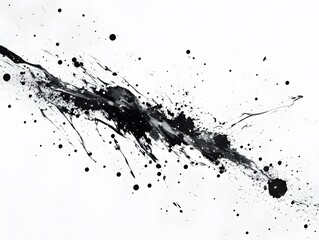 Obraz premium Black Ink Splash on White Background