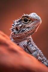 Desert Spiny Lizard Display on Red Sandstone Boulder