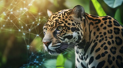 Obraz premium Modern Technology Meets Nature in Jungle Setting