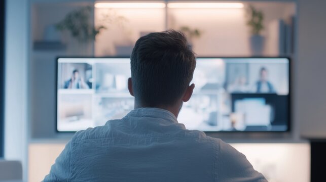 Young professional attending a virtual skill-building seminar with interactive workshops. Featuring seminar setup and interactive workshops