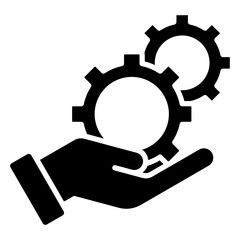Hand With Gear Icon Element For Design