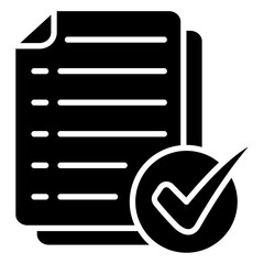 Document With Checkmark Icon Element For Design