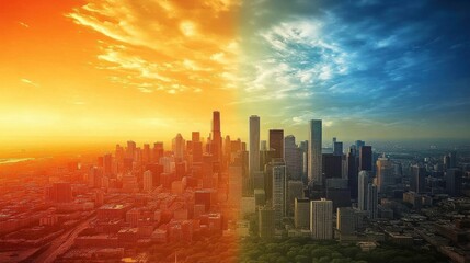 Fototapeta premium Urban Landscape with High Contrast and Vivid Colors