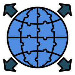 Puzzle Globe Icon Element For Design