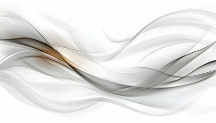 Naklejka premium Elegant grayscale abstract wave design. Perfect for backgrounds, websites, and presentations; featuring subtle beige accents.
