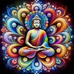 Gautam Buddha Abstract - Generative AI