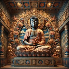 Fototapeta premium Gautam Buddha Abstract - Generative AI