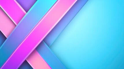 Fototapeta premium Abstract design featuring intersecting colorful stripes on a gradient background.