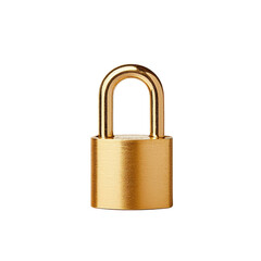 Naklejka premium Golden Padlock on Reflective Surface Isolated Image