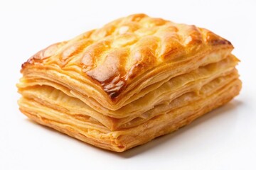 Fresh Puff Pastry, Raw Dough, Bakery, Food Photography, White Background