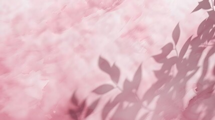 Obraz premium Pink Abstract Background with Leaf Shadows