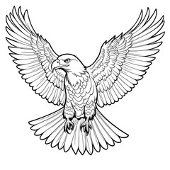 Fototapeta premium Graceful bird Coloring Book Page in Elegant Vector Illustration