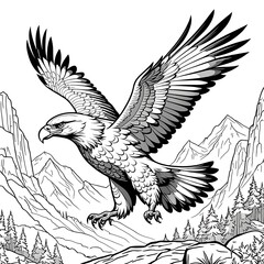 Obraz premium Graceful bird Coloring Book Page in Elegant Vector Illustration