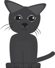 A vector art of a black cat.