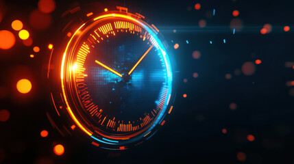 modern minimalist countdown clock design with vibrant colors and lights