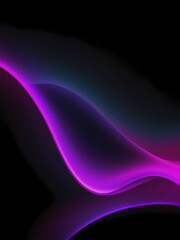 A purple and black background with wavy lines.
