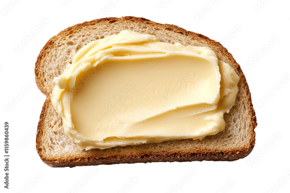Poster a slice of bread with a thick layer of butter on top