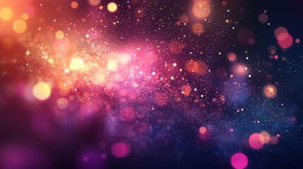 Abstract glittering galaxy of purple and pink hues