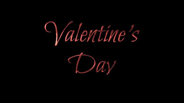 Valentine's Day Handwritten Animated Text in red Color. Celebrations, decorations, greeting cards, Lettering.