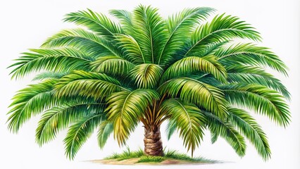 Low Light Palm Tree Watercolor Botanical Illustration