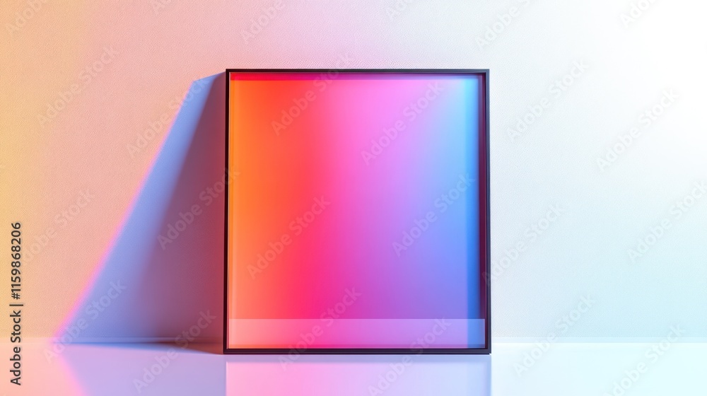 Aufkleber empty frame with vibrant gradient colors.