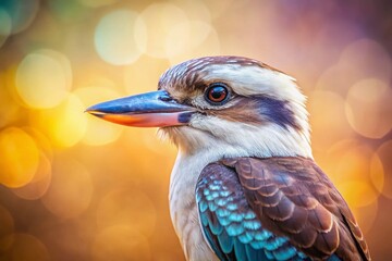 Minimalist Kookaburra, Australian Bird, Abstract Nature, AI Art, Wildlife Photography