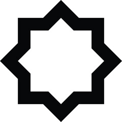 geometric design with eight points creates a black frame around a white center. It's displayed as an icon in a grid of other design elements, within a web interface