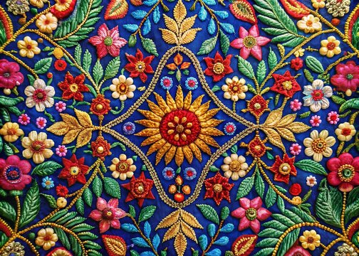 Mughal Embroidery Textile Print Design - Low Light Photography