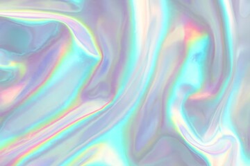 Colorful, iridescent fabric with a rainbow pattern