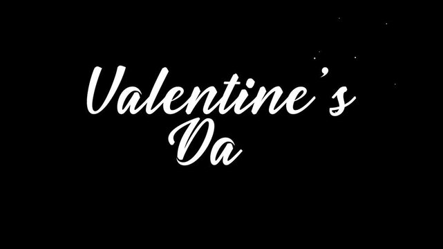 Handwritten Valentine's Day white, background black suitable for greeting cards, invitations, decorations etc.