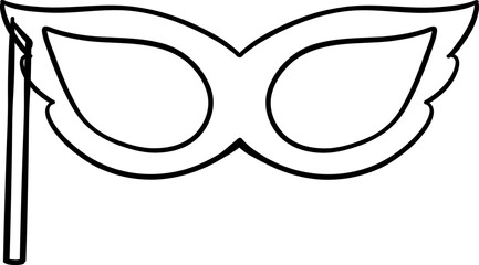 Retro Mask Doodle Hand Drawn Outline