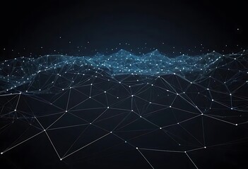 Obraz premium Abstract Digital Landscape Featuring Network Connections