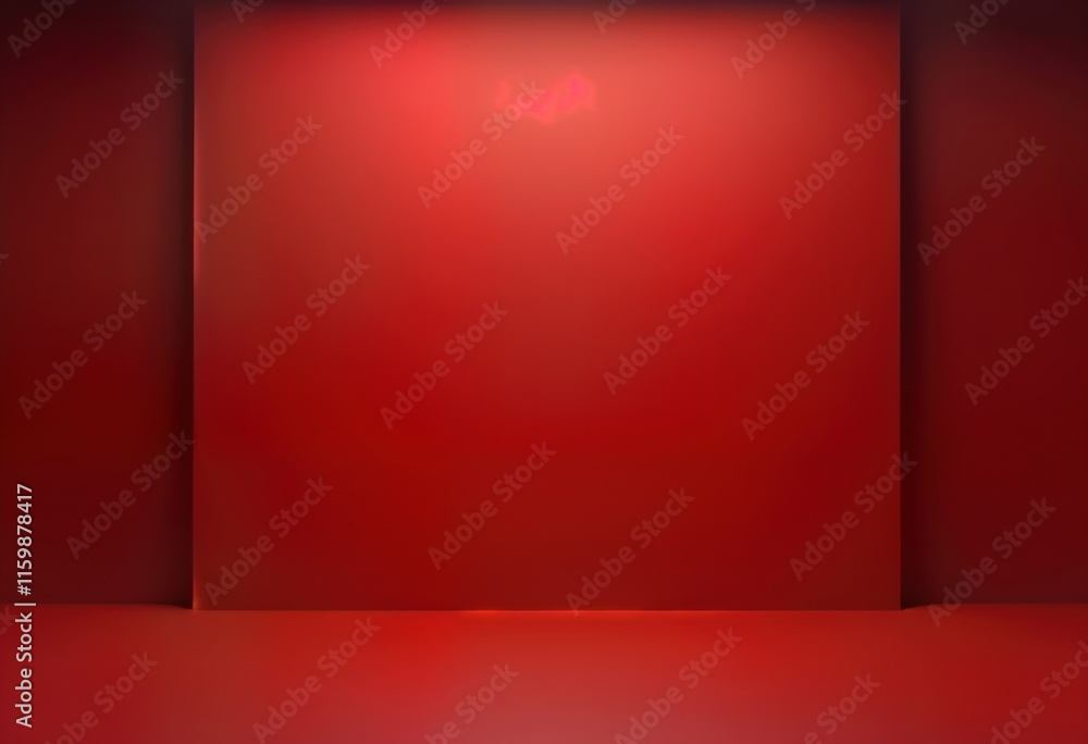 Poster empty red studio space suitable for product display. minimalist setup. clean, bright lighting create