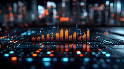 Explore an Innovative KPI Dashboard Displaying 3D Graphs and Metrics for Data Analysis Insight Key Performance Indicators Concept