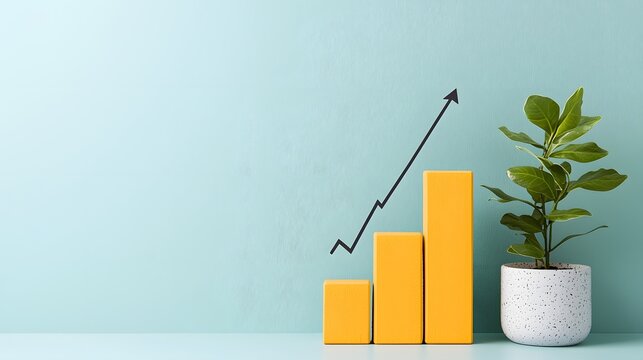 Visual Representation of Growth with Dynamic Progress Bars and a Green Plant Synergy in Design Key Performance Indicators Concept