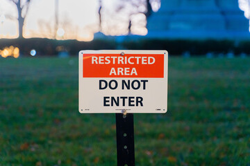 restricted area sign