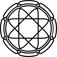 mandala a black circular vector illustration with concentric rings containing geometric patterns